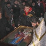 Мощи святителя Николая Чудотворца в храме св. прп. Серафима Саровского.