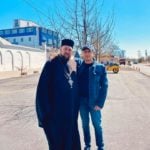 Священнослужители г. Мелитополя поблагодарили городские власти за проведение асфальтных работ и стен монастыря.